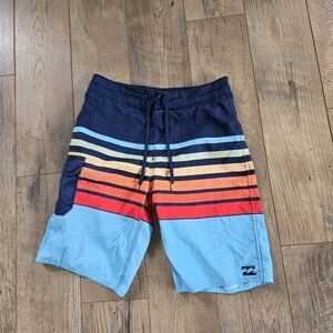 Billabong Boys Youth Multicolor Striped Shorts Size 28